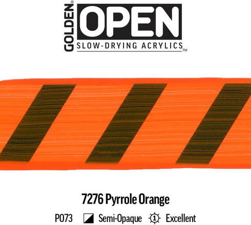 OPEN Slow-Drying Acrylics by GOLDEN, Pyrrole Orange, 2 fl oz. tube, Professional Acrylic Paint, Semi-Opaque...