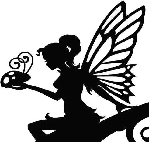 Fairy Garden Art, Yard Flower Fairy Metal Decor, Silhouette Sculpture Backyard Hanging Tree, Ornaments for Outdoor Garden Home Yard Lawn, Branch D...