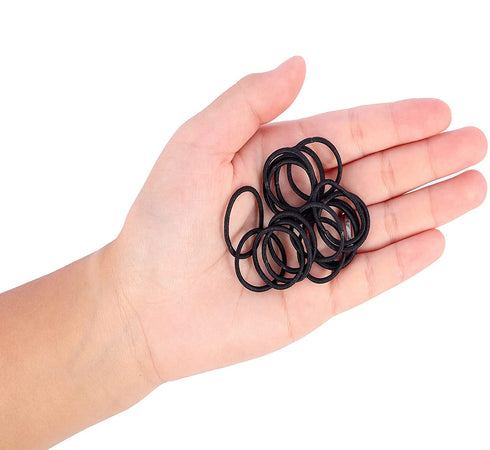 Thin Hair Tie for Baby Toddler Ponytail Holders Baby Girl Hair Ties Black 100 Pieces...