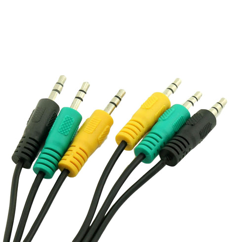 Replacement 3.5mm 1/8" TRS Stereo 3 to 3 Mini Jack Color Coded Audio Cable Compatible with Logitech 5.1 Channel Computer Speakers z-5500, z-5450, ...