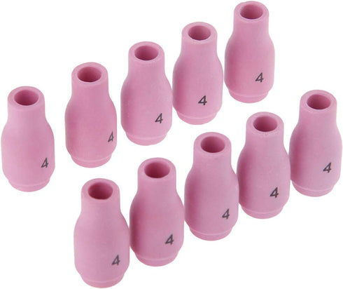 10Pcs Alumina Nozzle Ceramic Cups 13N08 (#4) Large Gas Lens for TIG Welding PTA SR DB WP-9 20 25 TIG Torch Consumable...