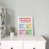 PHAMTE Happiness Chemicals Positive Mental Health Wall Art,Happy Chemicals Wellbeing Print Framed Canvas Painting Artwork For CBT Psychologist Sch...
