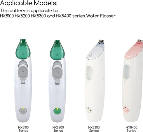 400mAh Power Flosser Battery Compatible with Philips Sonicare AirFloss Pro/Ultra HX8140/ HX8240/ HX8340/ HX8341/ HX8381/ HX8401, Water Flosser Rep...