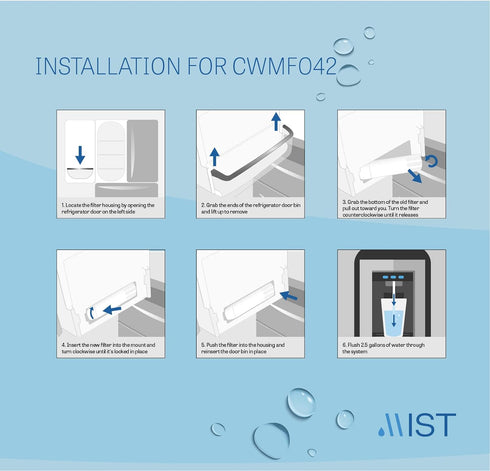 Mist LT800P LG Refrigerator Water Filter, Compatible with LG Water Filter ADQ736134, LG ADQ736134 Water Filter, Kenmore 9490, 46-9490, 469490, ADQ73613402, LG LMXS30776S, LG LSXS26366S, 1 Pack
