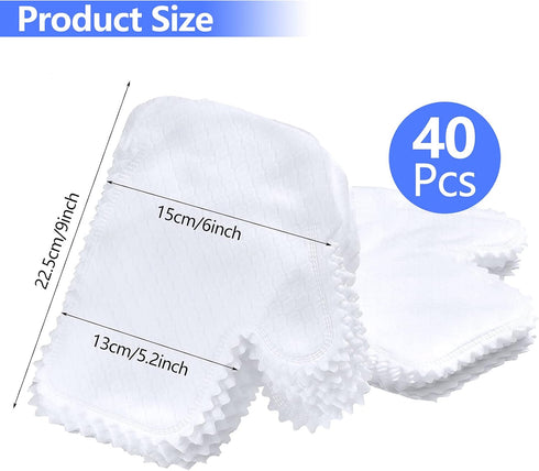 40 Pieces Microfiber Dusting Cloths Gloves, Dust Wipes, Feather Dusters, Grabs and Locks in Dust, Pet Hair Cleaning Possible Dual-Sided Disposable...