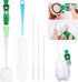 OUTXE 5 Pack Bottle Brush Set, 5-in-1 Water Bottle Cleaner Brush, 15" Long Handle Bottle Cleaning Brush, 3 Straw Brush, Removable Nipple Brush, De...