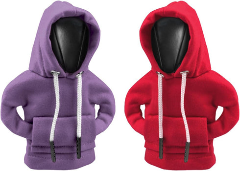 2 Pcs Car Gear Shift Hoodie,Universal Shift Knob Cover for Gear Stick Shifter, Cute Automatic Gearshift Boots Protector Covers Decor,Winter Car Ha...