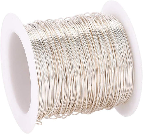 Pandahall 75.5 Feet Tarnish Resistant Copper Wire 24 Gauge Jewelry Beading Craft Wire for Jewelry Making (Silver)...