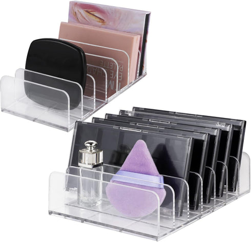2 Pack Eyeshadow Makeup Palette Organizer, 7 Section Palette Holder Makeup Storage Organizer Christmas Gifts for Women (S+M)...
