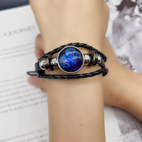 ZMANYIJEW Zodiac Soul Bracelet for Women Handmade Adjustable Twelve Constellations Leather Bracelet Series Manifestation Bracelet for Women and Me...