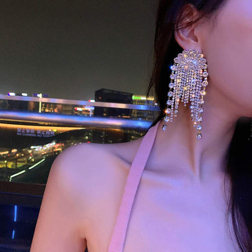 FXmimior Fashion Women Earrings Long Chain Drop Dangle Earrings Jewelry (Silver)...