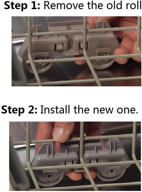 Odowalker Pack of 4 Dishwasher Premium Wheels Lower Rack for Kenmore Elite Dishwasher Parts W10195417 Kitchen Aid Dishwasher