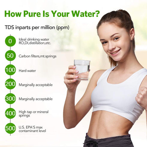 TDS Meter Digital Water Quality Tester, TDS, Temperature & Conductivity Meter 3 in 1, 0-4999 ppm, EC Meter, Digital Water Hardness Testers for Dri...