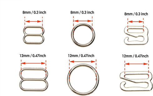 Tupalizy 120PCS Bra Strap Hooks for Sewing Bikini Halter Swimsuit Tops Lingerie Rings Metal Bathing Suit Clips Clasp Adjustment Slider for Slip Dr...