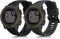 kwmobile Straps Compatible with Garmin Instinct 2 Solar/Instinct 2 Straps - 2x Replacement Silicone Watch Bands - Black/Grey...