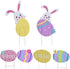 Set of 6 Easter Bunny Yard Stakes - Easter Garden Decorations with Easter Eggs and Carrot - Easter Hunt Signs Decor for Front Door, Garden, Patio,...