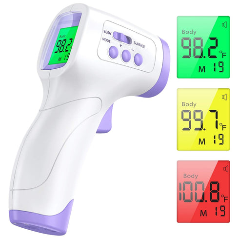 Thermometer for Baby and Adults, KKmier No Touch Forehead Thermometer, Digital Thermometer with Fever Alarm, 2s Accurate Instant Reading, 99 Sets ...