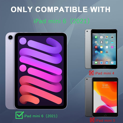 Clear Case for iPad Mini 7 A17 Pro/Mini 6 with Pencil Holder, Supports 2nd Gen Apple Pencil Charging, Ultra Slim, Lightweight, Soft TPU Back Cover...