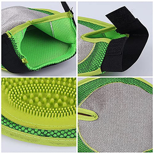 Pet Bath Dual Use Brush Double Side Hair Removing Rubber Pet Grooming Brush Pet Grooming Gloves Silicone Massage Hair Remover Cleaning Brush Glove...