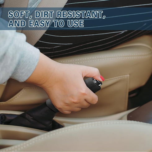 Car Handbrake Cover Gear Shift Knob Cover, Auto Comfortable Grip Silicone handbrake for Most Vehicle (Black)...
