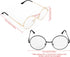 Big 2-Inch Clear Lens Round Glasses Set of 3 Cosplay Metal Frame Fake Circular Glasses Circle Eyeglasses for Adult Women Men...