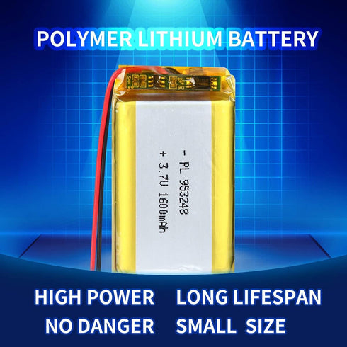 3.7V 1600mAh Battery 953248 Lithium Polymer Ion Rechargeable Li-ion Li-Po Battery with 2P PH 2.0mm Pitch Connector...