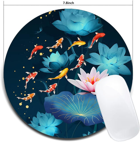 Round Mouse Pad,Beautiful Mouse Mat, Cute Mouse Pad with Design, Non-Slip Rubber Base Mousepad, Waterproof Office Mouse Pad, Small Size 7.9 x 0.12...