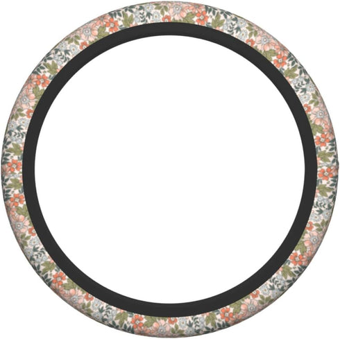Delerain Elegant Floral Steering Wheel Covers, Anti Slip Elasticity Car Accessories Steering Wheel Protector Universal 15 Inch for Women Men...
