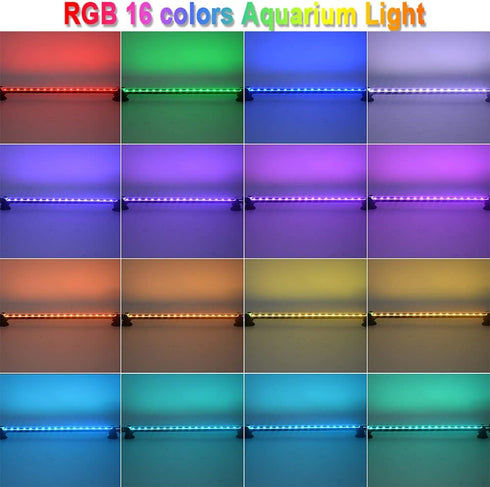 MLJ LED Aquarium Light, 7-44 Inch Waterproof Fish Light White with Blue, RGB Underwater Lamp Submersible LED Light for Fish Tank...