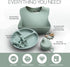 Baby Feeding Set Silicone Baby Bib Baby Plate Bowl Spoon Fork Divided Plate Baby Teether Baby Led Weaning Baby Gift Set...
