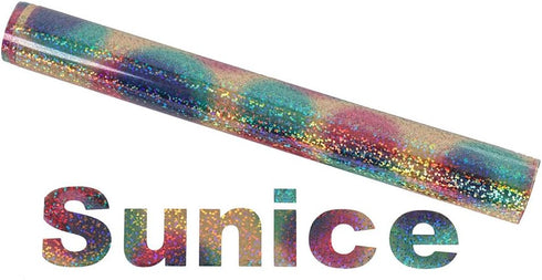 Sunice 12"x20" Sheet Holographic Color HTV Vinyl Roll for DIY T-Shirts Heat Transfer Vinyl Roll Iron on Transfer for Fabrics Heat Press Design...