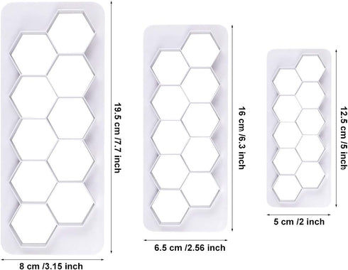 Mity rain Hexagon Cookie Cutter - Geometric Multicutter- Football Cake Fondant Cutter - 3 Size,Hexagon Biscuit Cutters,Novel Creative Cake Decorat...