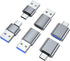 AreMe USB C Adapter (6 Pack), USB A Male to USB C Male, USB 3.0 Male to USB C Female, USB Type-C Male to USB 3.0 Female Converter Connector (Grey)...