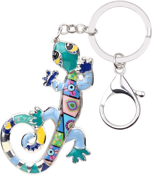 Enamel Alloy Lizard Gecko Keychain Charms Jewelry For Women Girls Bag Car Wallet...