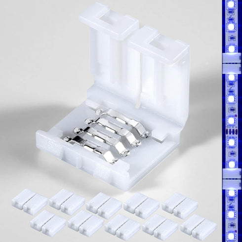 10PCS LED Strip Connectors - LED Light Connectors, 4 Pin 10mm LED Connectors for Strip Lights, LED Light Strip Connectors, LED Strip Light Connect...