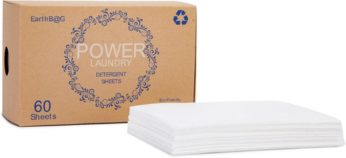 EarthB@G Laundry Detergent Sheets - Fresh Scent - No Plastic Jug (60 Sheets), Liquidless Technology...