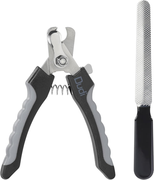 Dudi Pet Dog Nails Clippers and Nail File - Cat or Puppy Claw Trimmers with Lock Guard - Razor Sharp Grooming Clipper Trimmer Blades for All Breed...