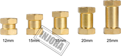 INJORA RC Hex Hub 12mm Brass Wheels Hex Hub Extension Hex Drive Adapter for 1/10 RC Crawler Axial SCX10 90046 D90 (15mm)...