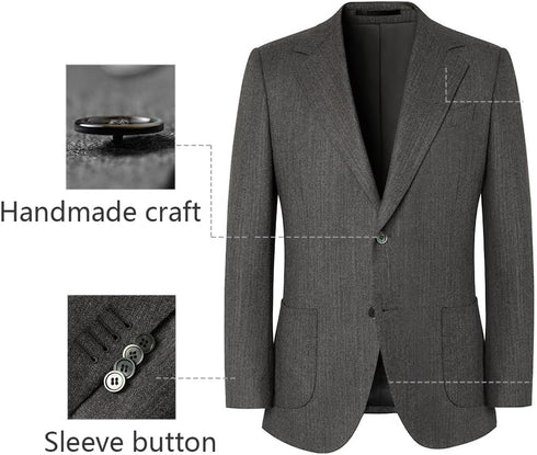 14 Pieces Natural Real Black Mother of Pearl Buttons for Men Blazer, 20mm 15mm Genuine Black MOP Buttons for Men Women's Jacket Coat Uniforms Suit...