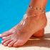 Layered Anklets Bracelets Silver Turquoise Anklet Chain Beach Leg Chain for Women...