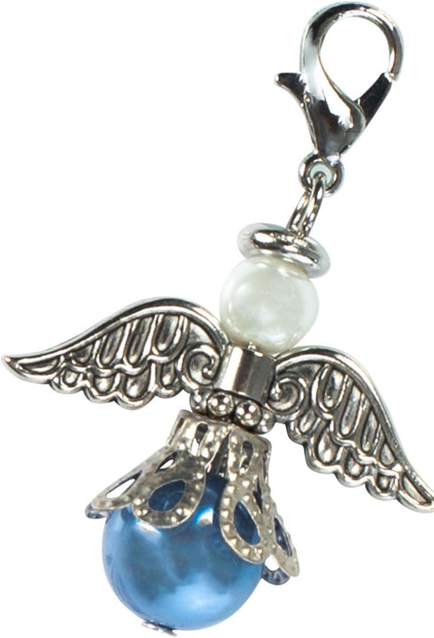 An Angel For The Bride Something Blue and Silver Tone 1 x 1 Zinc Metal Bouquet Charm...