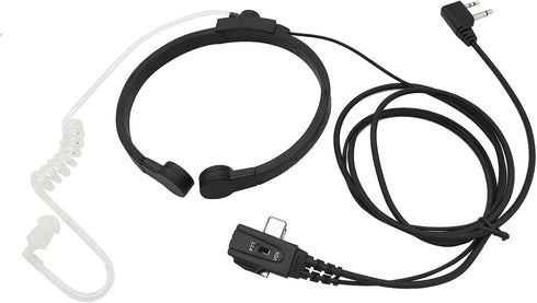 2 Pin VOX Throat Mic Headset Tactical Neck Bone Conduction Acoustic Earpiece for Midland GXT LXT GMRS 2-prong Walkie Talkies...
