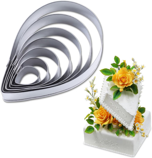 7pcs Rose Petal Cutter Set Gum Paste Fondant Cake Cutters Decorating Tools...