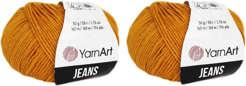 Amigurumi Cotton Yarn, YarnArt Jeans Yarn 55% Cotton 45% Acrylic Lot of 2 Skein 100gr 350yds Knitting Acrylic Cotton 2 Sport Yarn (84)......