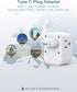 2 Pack European International Power Plug Adapter with 3 Outlets 3 USB Charging Ports(1 USB C), Travel Essentials to Italy,Greece,Israel,France, Sp...