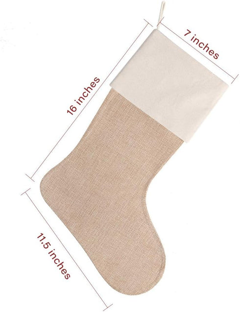 DECORA Natural Jute Burlap Christmas Stocking Fireplace Hanging for Gifts Goodies Handmade Projects Set of 6...