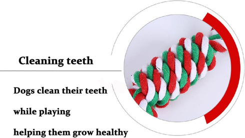 Dog Chew Toys,Dog Toys for Small Dogs and Medium Dogs for Boredom and Stimulating Teeth Cleaning Gum Massage Tug Christmas Dog Ball Rope Toy Set o...