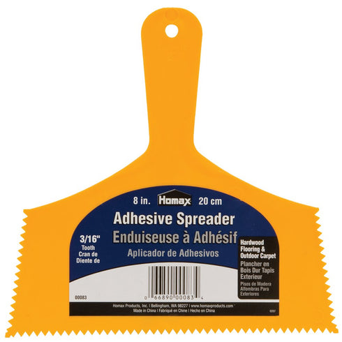 Homax Adhesive Spreader, 8", 3/16" Tooth, Hardwood Flooring Spreader,Orange...