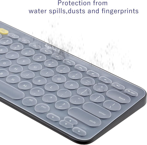 Keyboard Cover for Logitech K380 Multi-Device Bluetooth Keyboard/Pebble Keys 2 K380S Keyboard - Transparent Silicone Keyboard Protector Skin...