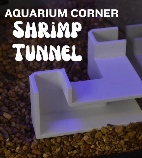 Aquarium Underground Tunnel | Fish & Shrimp Hideout for Aquariums | Unique Underground Viewing Tunnel | Made in USA (Corner Tunnel, White)...